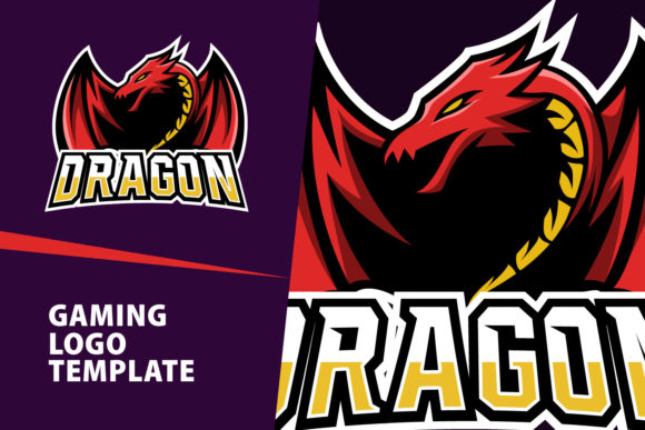 Flying Dragon Mascot Gaming Logo: Unleash Your Brand