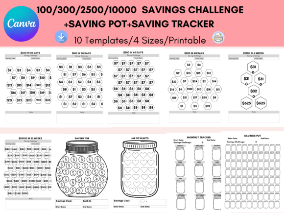 Monthly Saving Challenges Canva: Design Your Financial Future