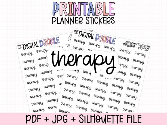 Therapy Printable Planner Stickers: A Chic Touch for Self-Care